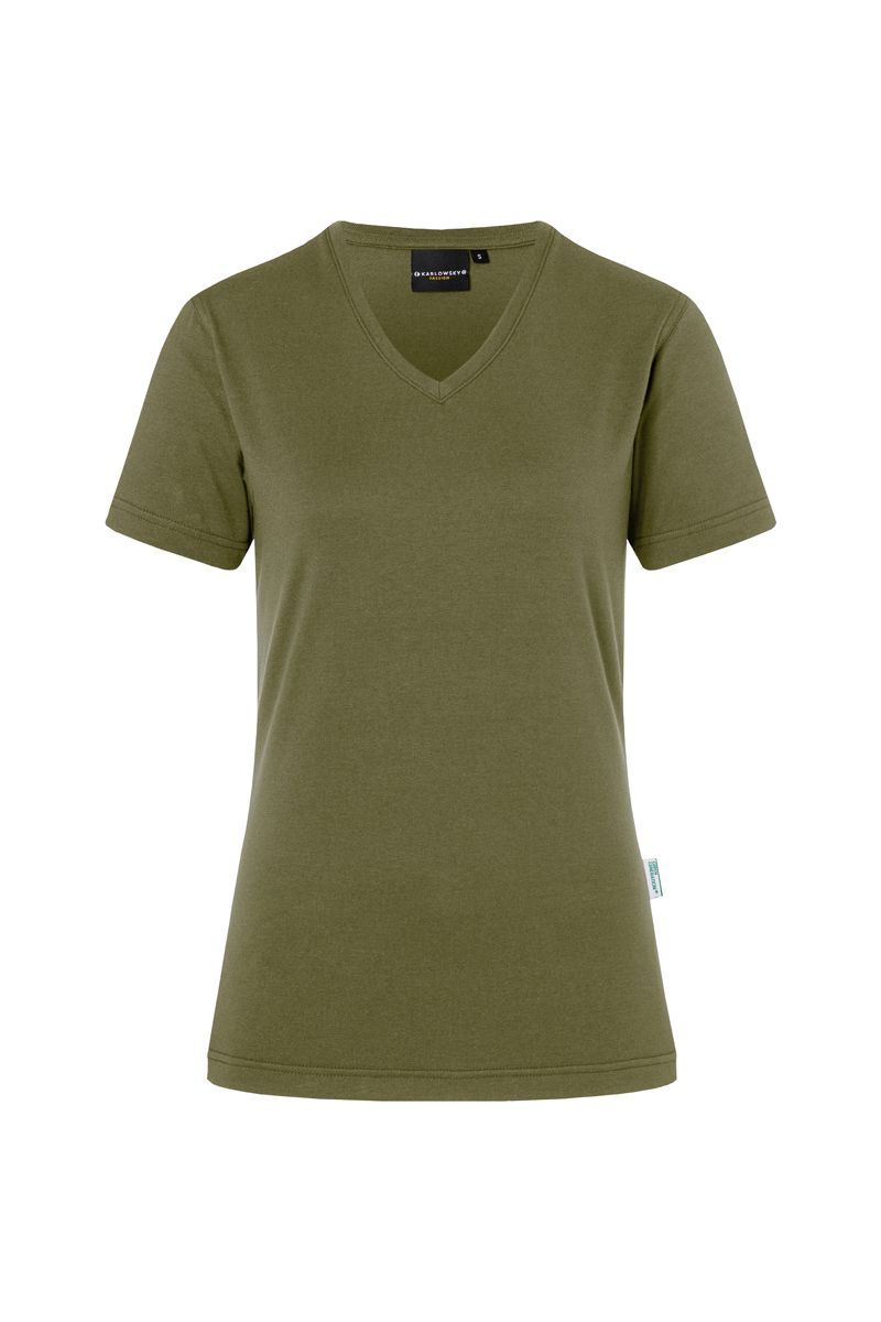 Damen Workwear T-Shirt Casual-Flair Größe M in Moosgrün von Karlowsky