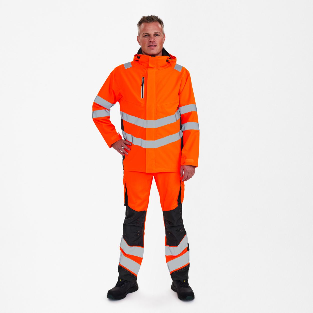 ENGEL Safety Shellparka in Orange/Anthrazit Grau, Größe XS