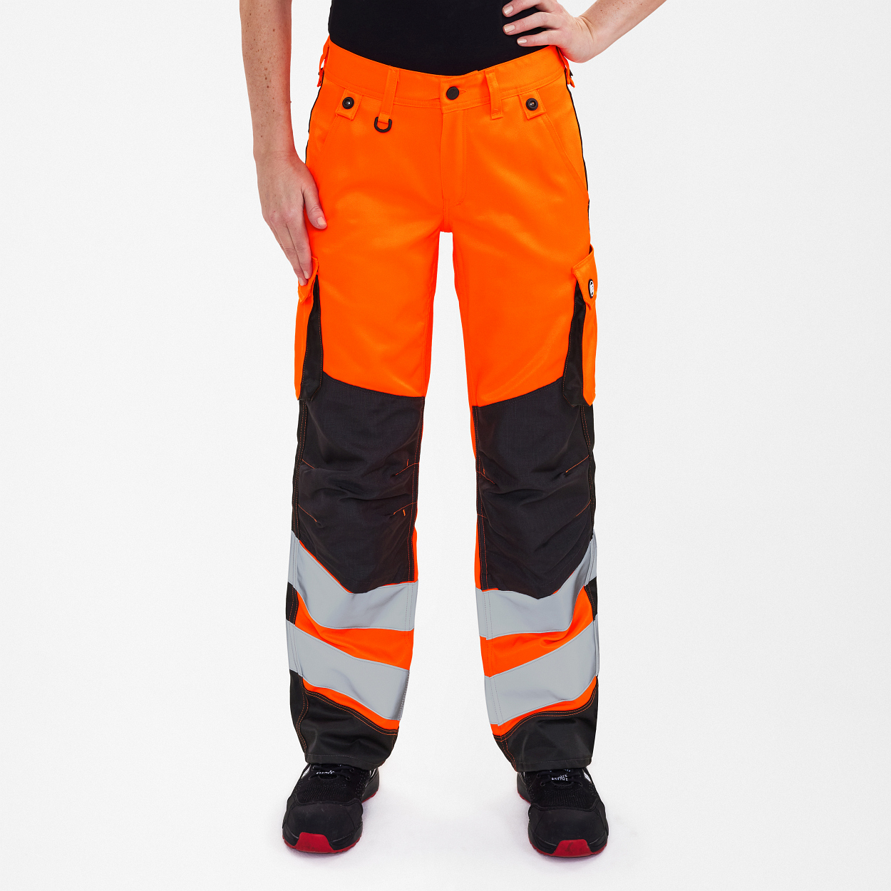 ENGEL Safety Light Damenhose in Orange/Anthrazit Grau, Größe 48