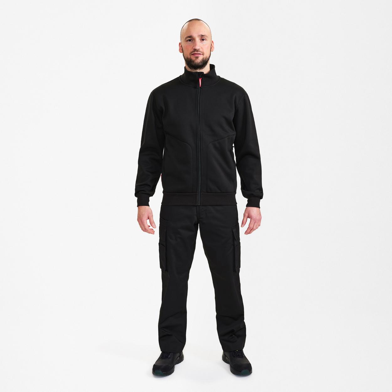 ENGEL Extend Sweat-Jacke mit hohem Kragen in Schwarz, Größe XS