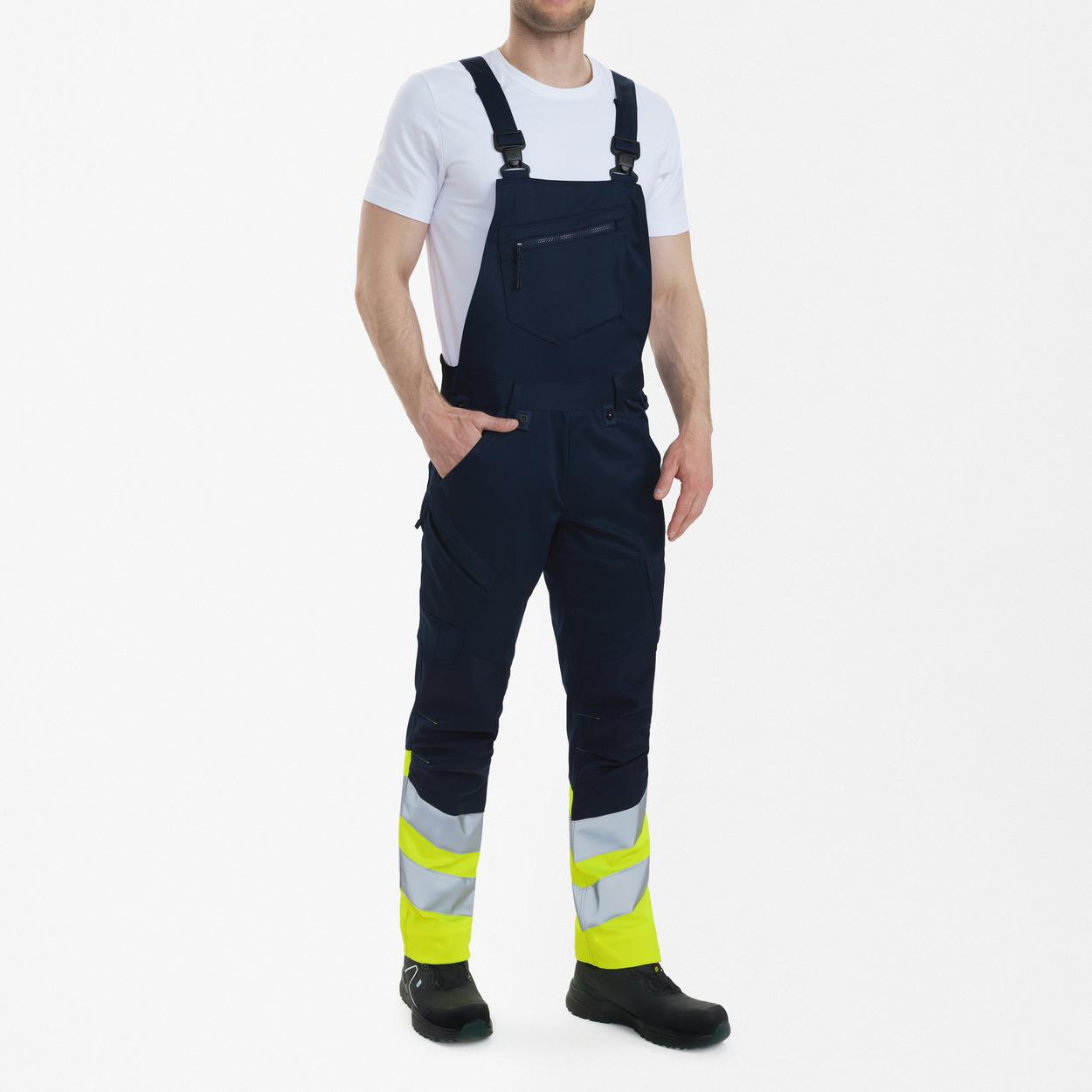 ENGEL Safety Latzhose mit 2-Wege-Stretch in Blue Ink/Gelb, Größe 26