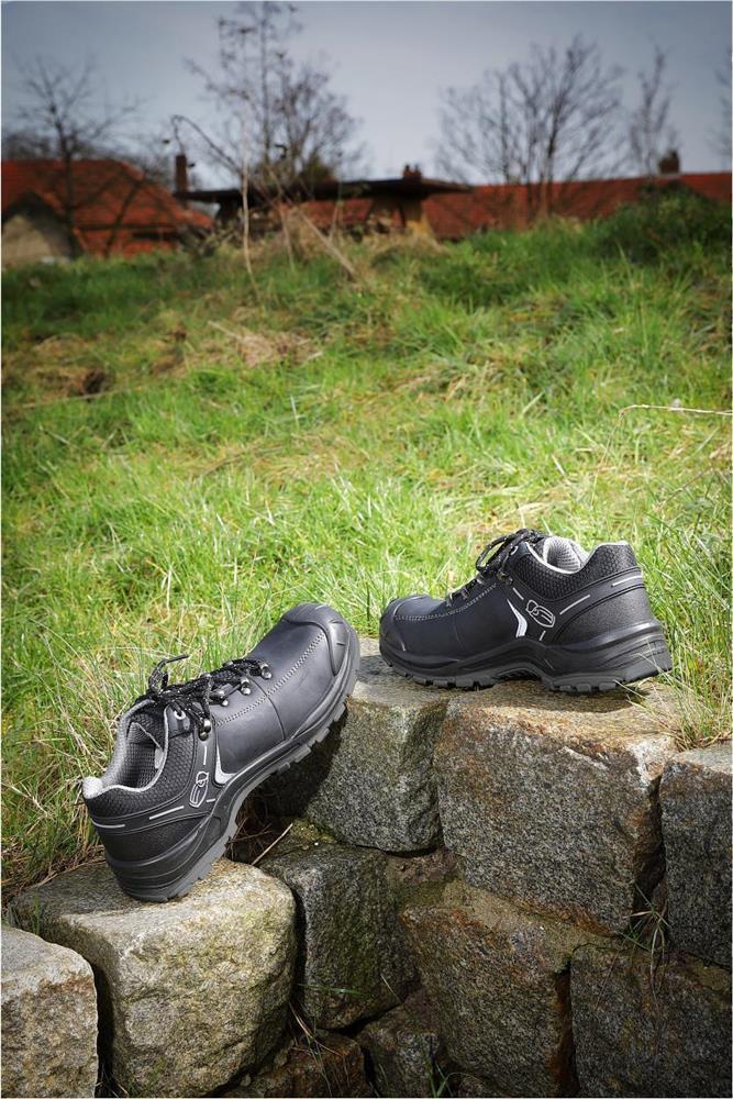 Halbschuh L3122 Leipzig in Schwarz/Grau, Gr. 48 von Leibwächter