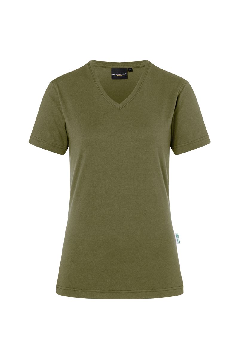 Damen Workwear T-Shirt Casual-Flair Größe XS in Moosgrün von Karlowsky