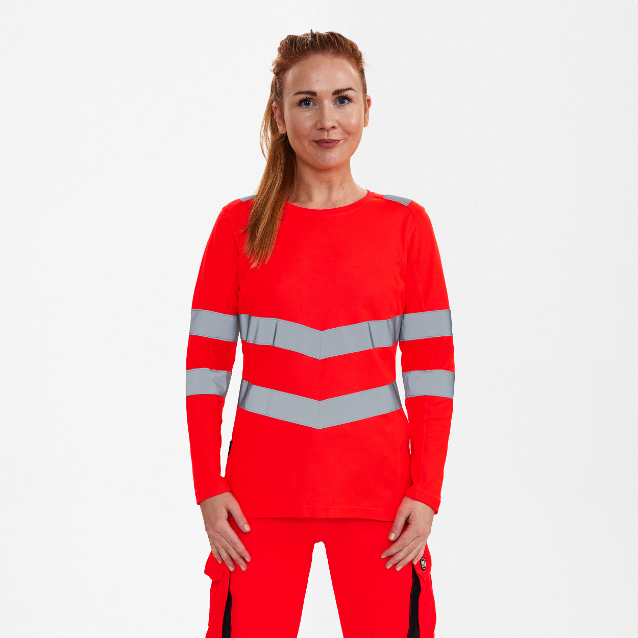 ENGEL Safety Damen langarm-Shirt in Rot, Größe XS