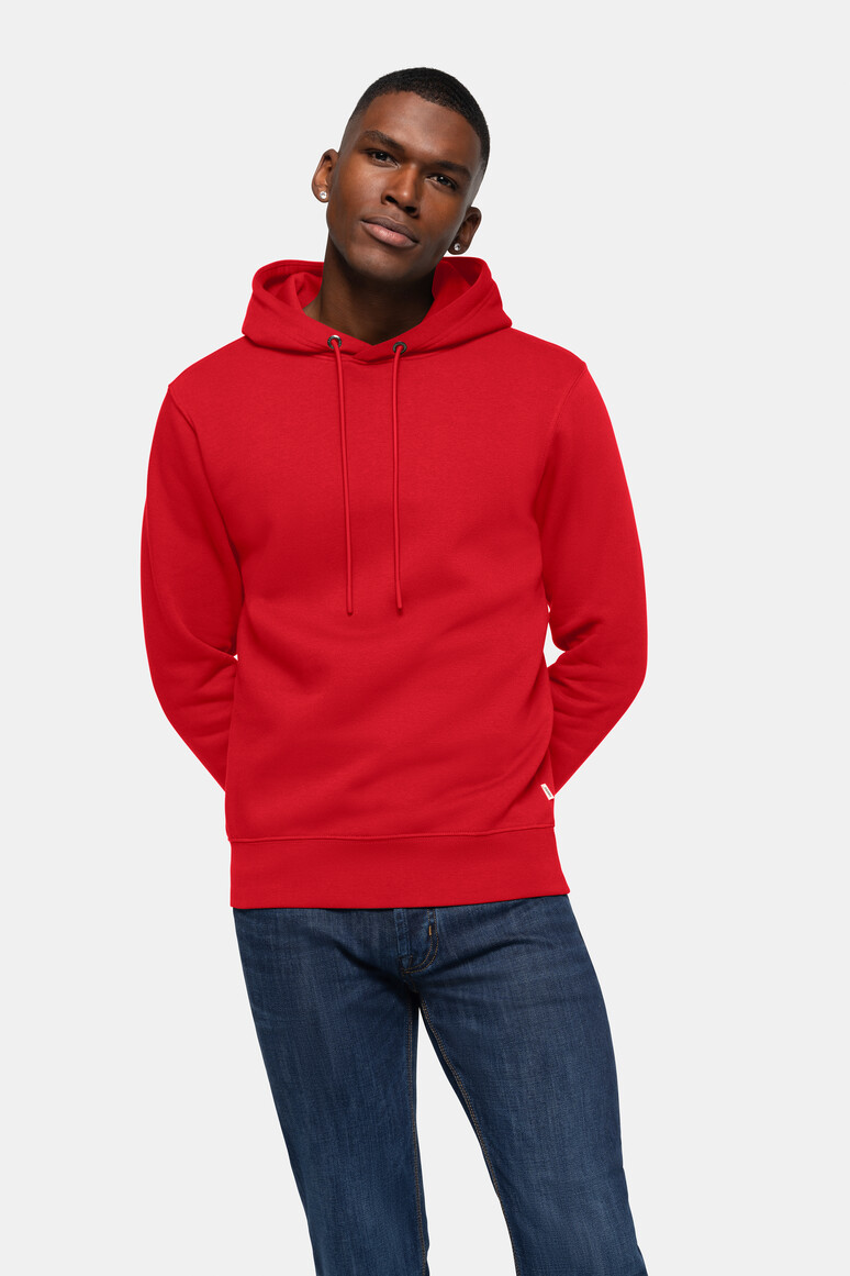 HAKRO 560 Kapuzen-Sweatshirt Bio-Baumwolle GOTS in Rot, Größe 6XL