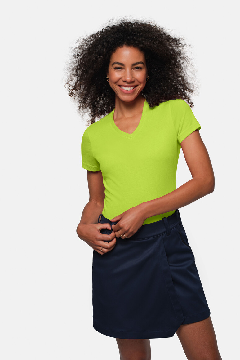 HAKRO 181 Damen V-Shirt MIKRALINAR® in Kiwi, Größe 6XL