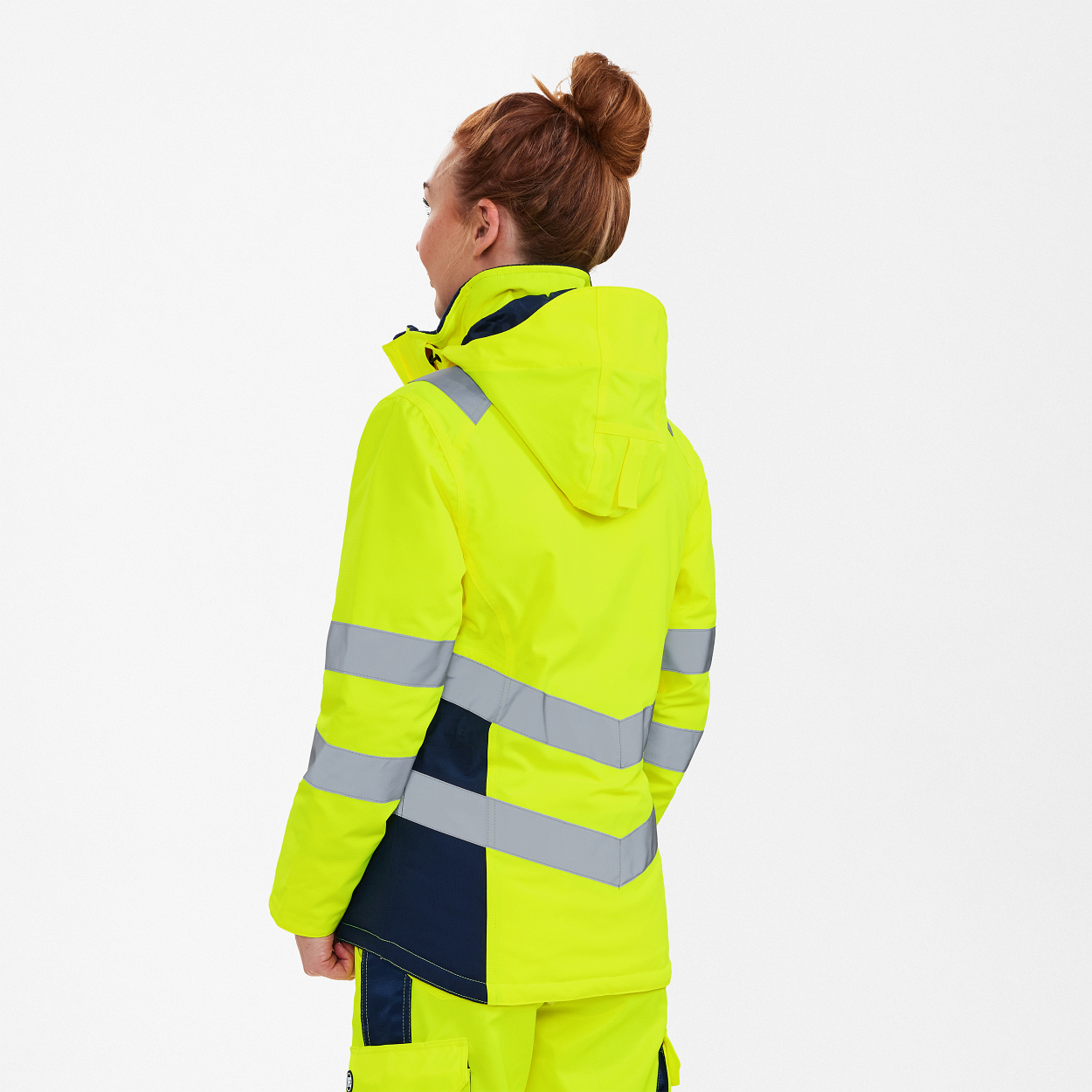 ENGEL Safety Damen Winterjacke in Gelb/Blue Ink, Größe XS