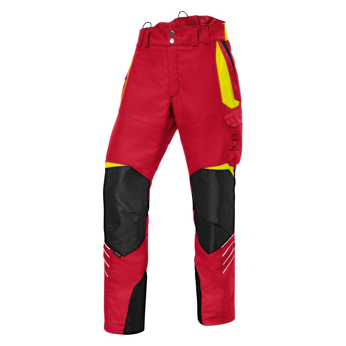 KÜBLER FOREST Schnittschutzhose PSA 3 in Rot / Warngelb, Größe M-78