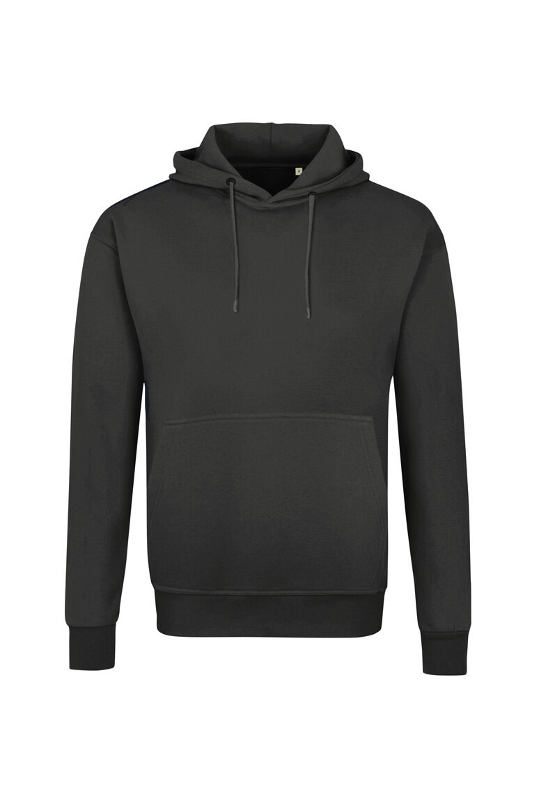 HAKRO 568 Label Free Kapuzen Sweat Heavy MIKRALINAR® ECO in karbongrau, Größe 6XL