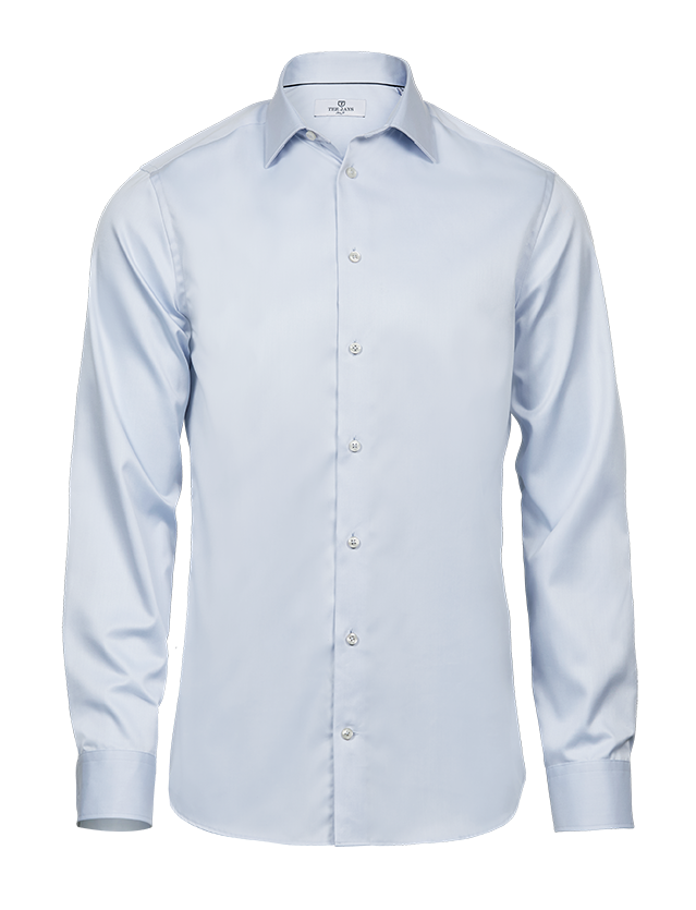 Luxury Shirt Slim Fit in Light Blue, Größe S von Tee Jays