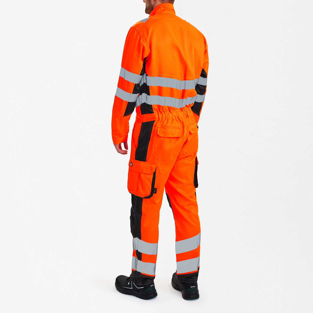 ENGEL Safety Light Overall in Orange/Anthrazit Grau, Größe XS