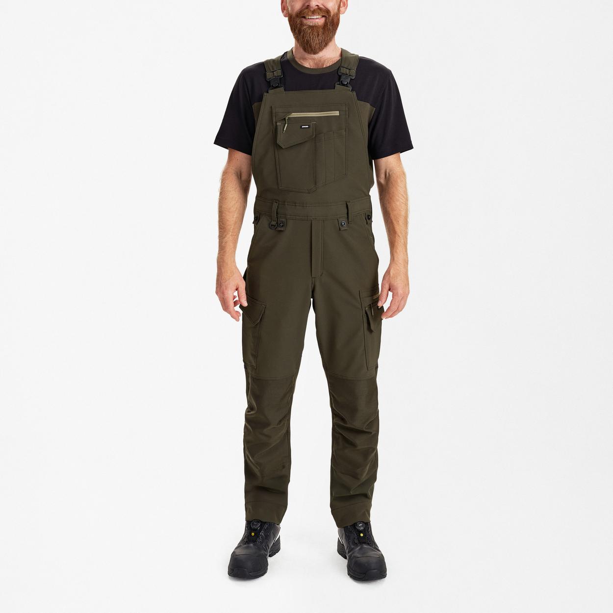 ENGEL Entire Latzhose mit 4-Wege-Stretch in Forest Green/Schwarz, Größe 26