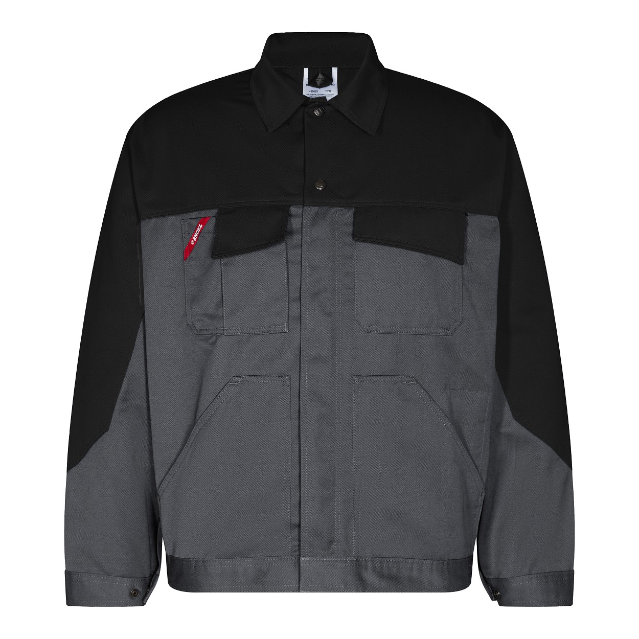 Enterprise Baumwolle Jacke in Grau/Schwarz, Größe XL