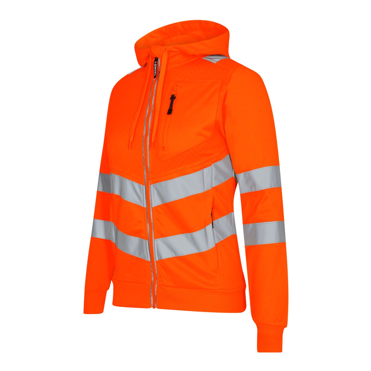 ENGEL Safety Damen Sweatcardigan in Hi-vis Orange, Größe XS