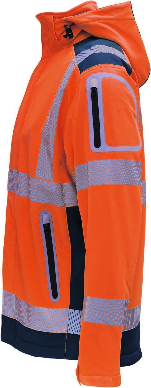 Kontrast-Softshelljacke leuchtorange-marine in Gr. XXL von Vizwell