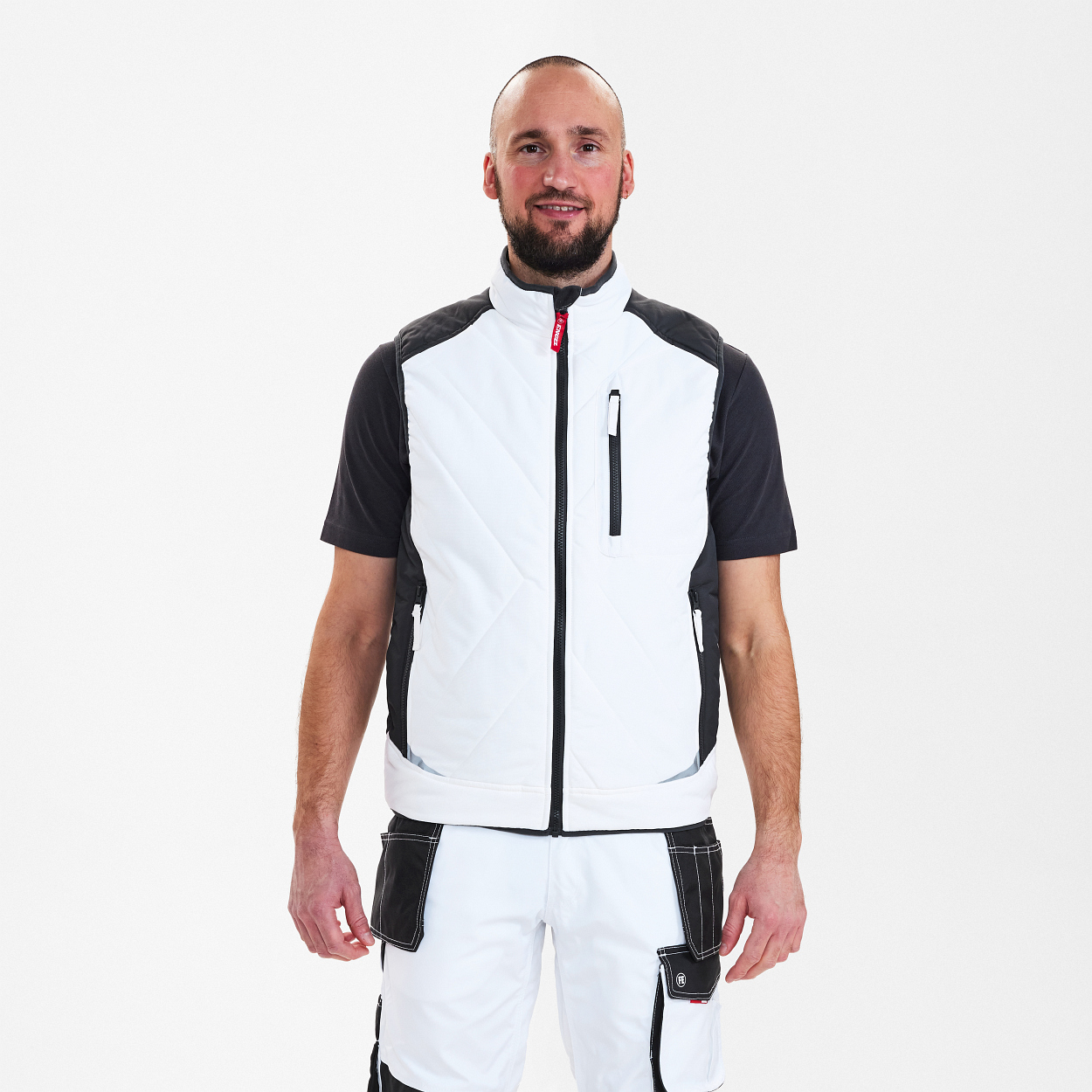 ENGEL Galaxy Stepp-Winterweste in Weiss/Anthrazit Grau, Größe XS