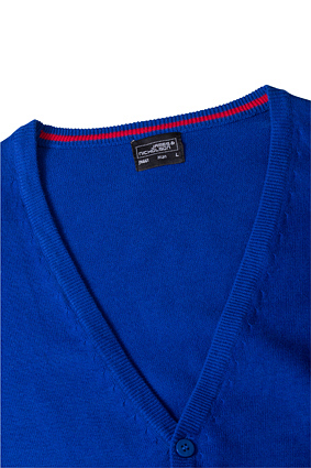 Men's V-Neck Cardigan "JN661" in Royal, Größe 3XL - Daiber