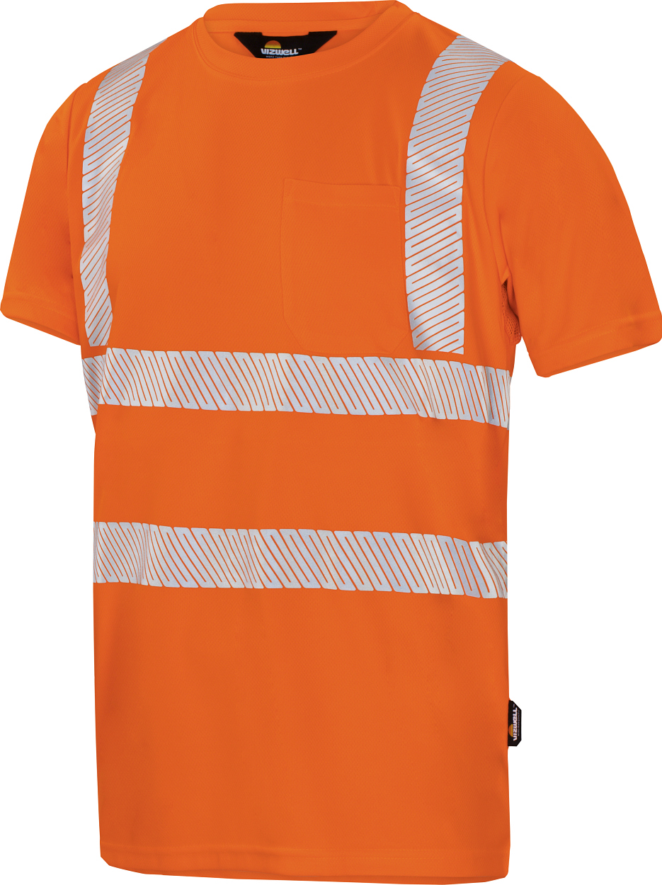 Warnschutz-T-Shirt leuchtorange in Gr. XXL von Vizwell