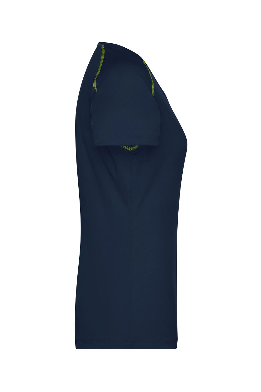 Ladies' Sports T-Shirt "JN495" in Navy/Bright-Yellow, Größe 2XL - Daiber