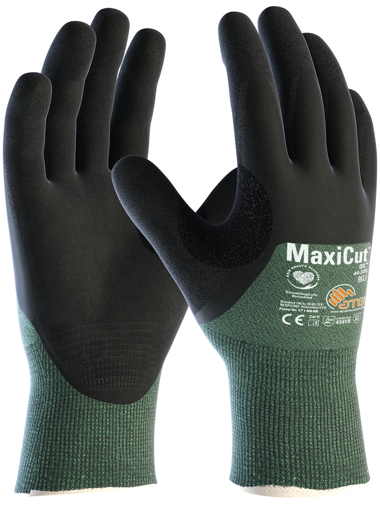 MaxiCut® Oil™ Schnittschutz-Strickhandschuhe (44-305) in Grün, Größe 8