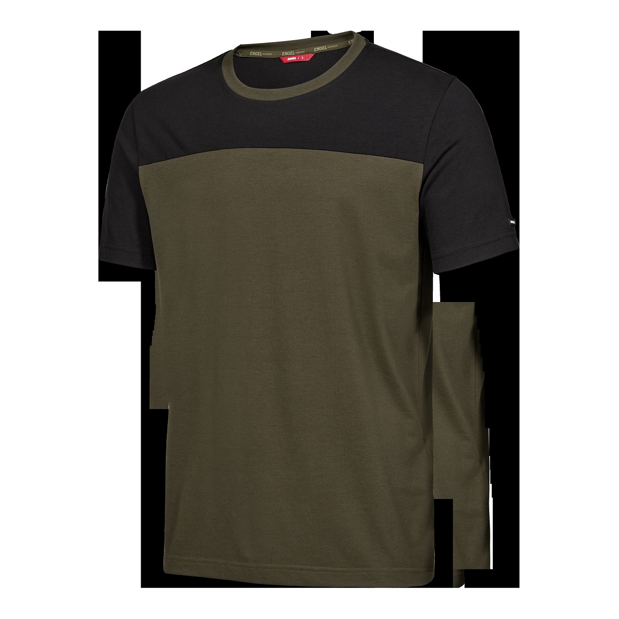 ENGEL Entire T-Shirt in Forest Green/Schwarz, Größe XS