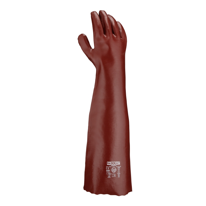 teXXor® topline Chemikalienschutz-Handschuhe PVC ROTBRAUN in Rot, Größe 10