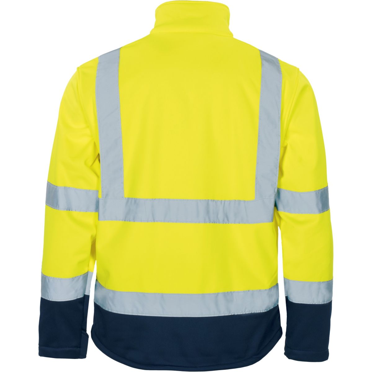 Kontrast-Softshelljacke leuchtgelb-marine in Gr. XXL von Vizwell