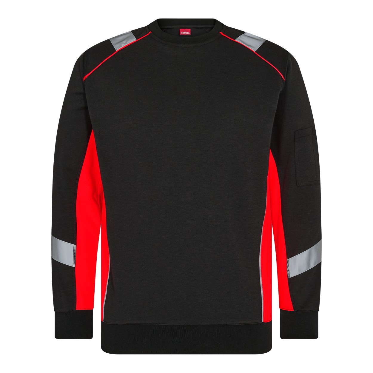 ENGEL Cargo Sweatshirt in Schwarz/Rot, Größe XS