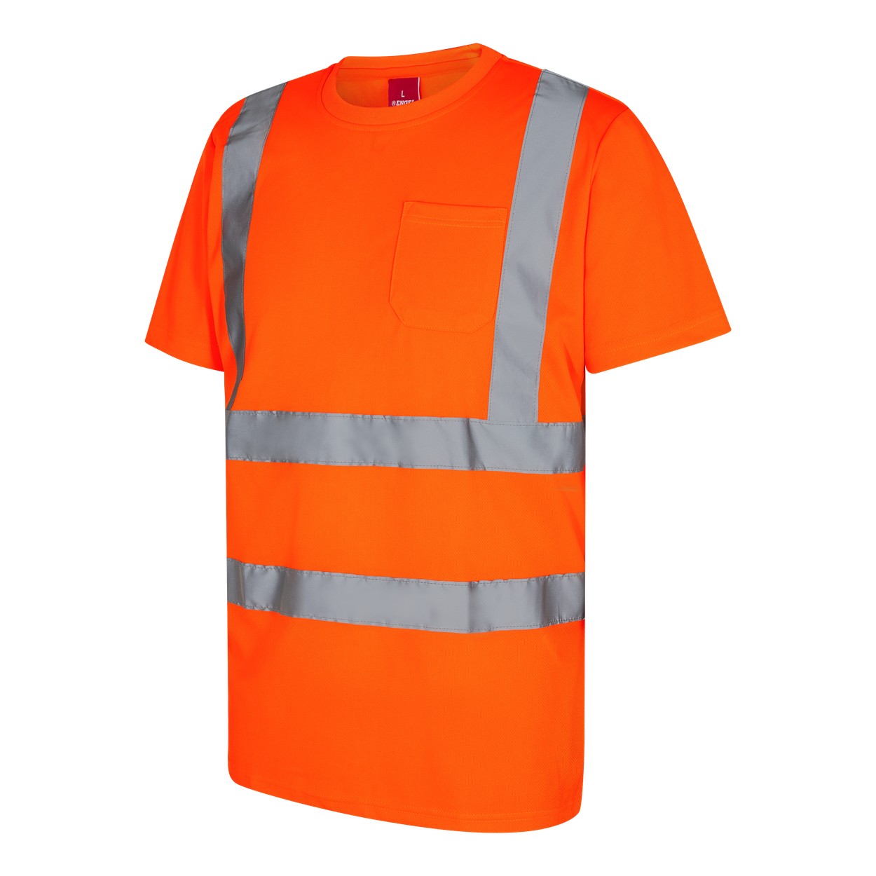 ENGEL Safety T-Shirt mit Brusttasche in Hi-vis Orange, Größe XS