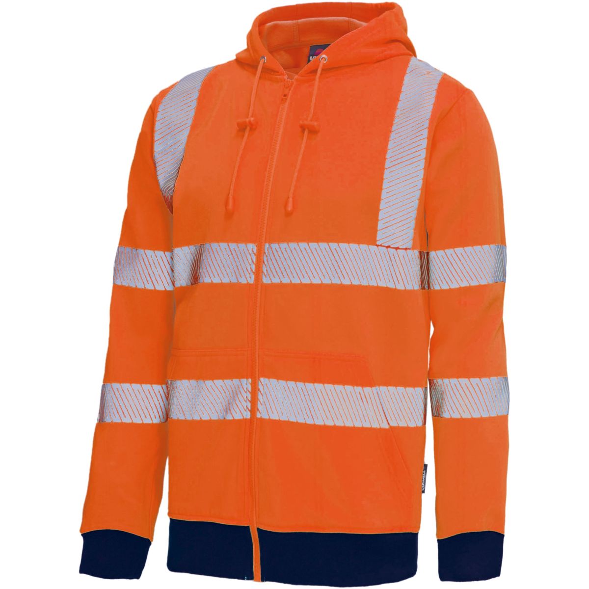 Sweatjacke leuchtorange-marine in Gr. 4XL von Vizwell