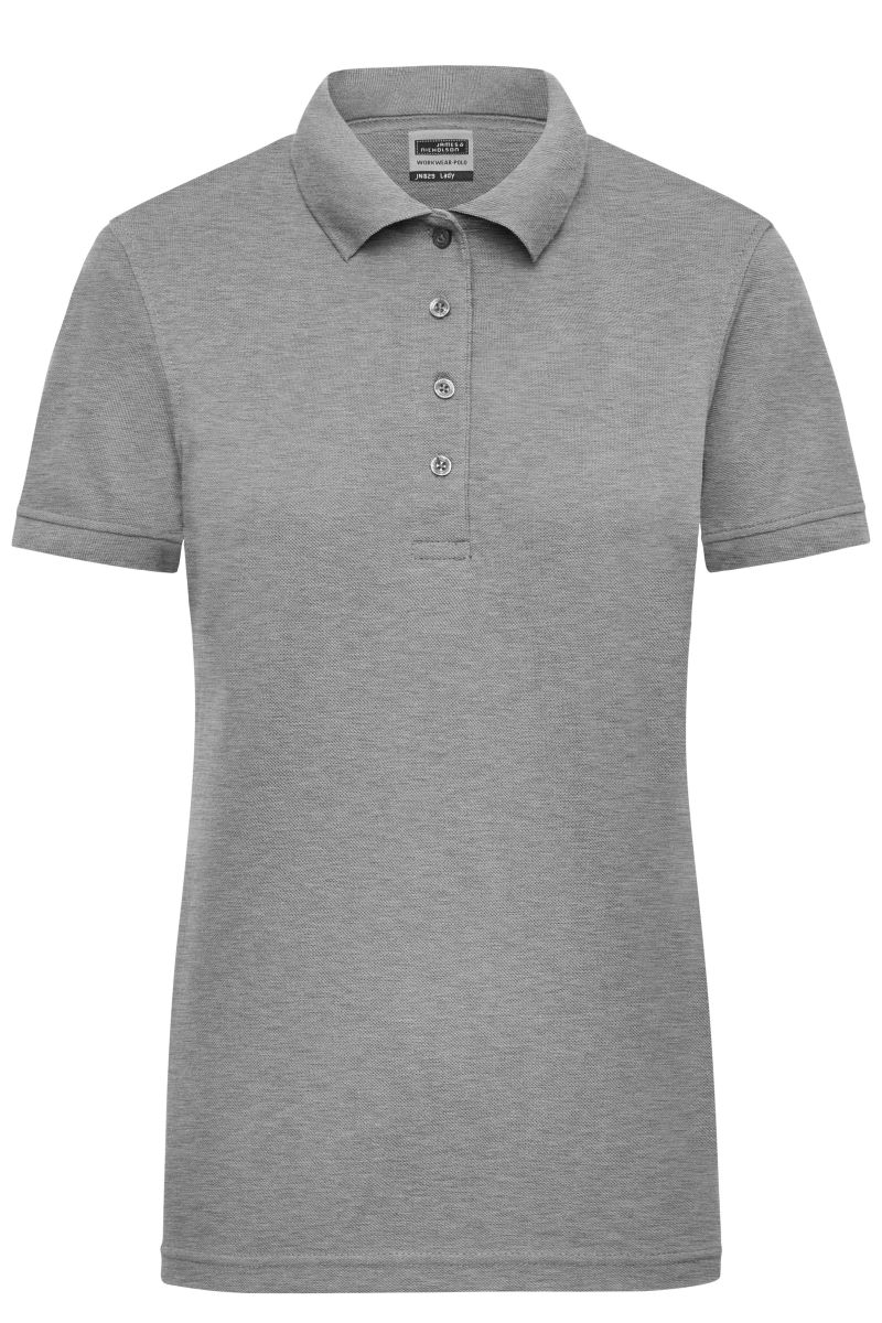 JN829 Damen Workwear Polo in Grey-Heather, Größe 2XL von James & Nicholson