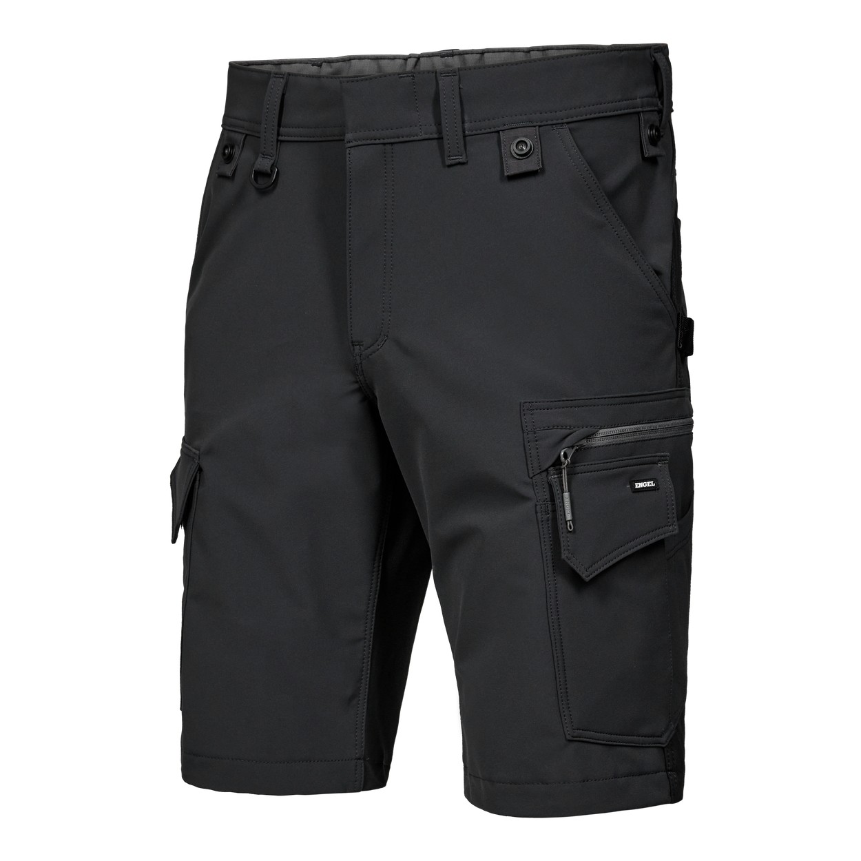ENGEL Entire Arbeitsshorts mit 4-Wege-Stretch in Anthrazitgrau/Schwarz, Größe 54
