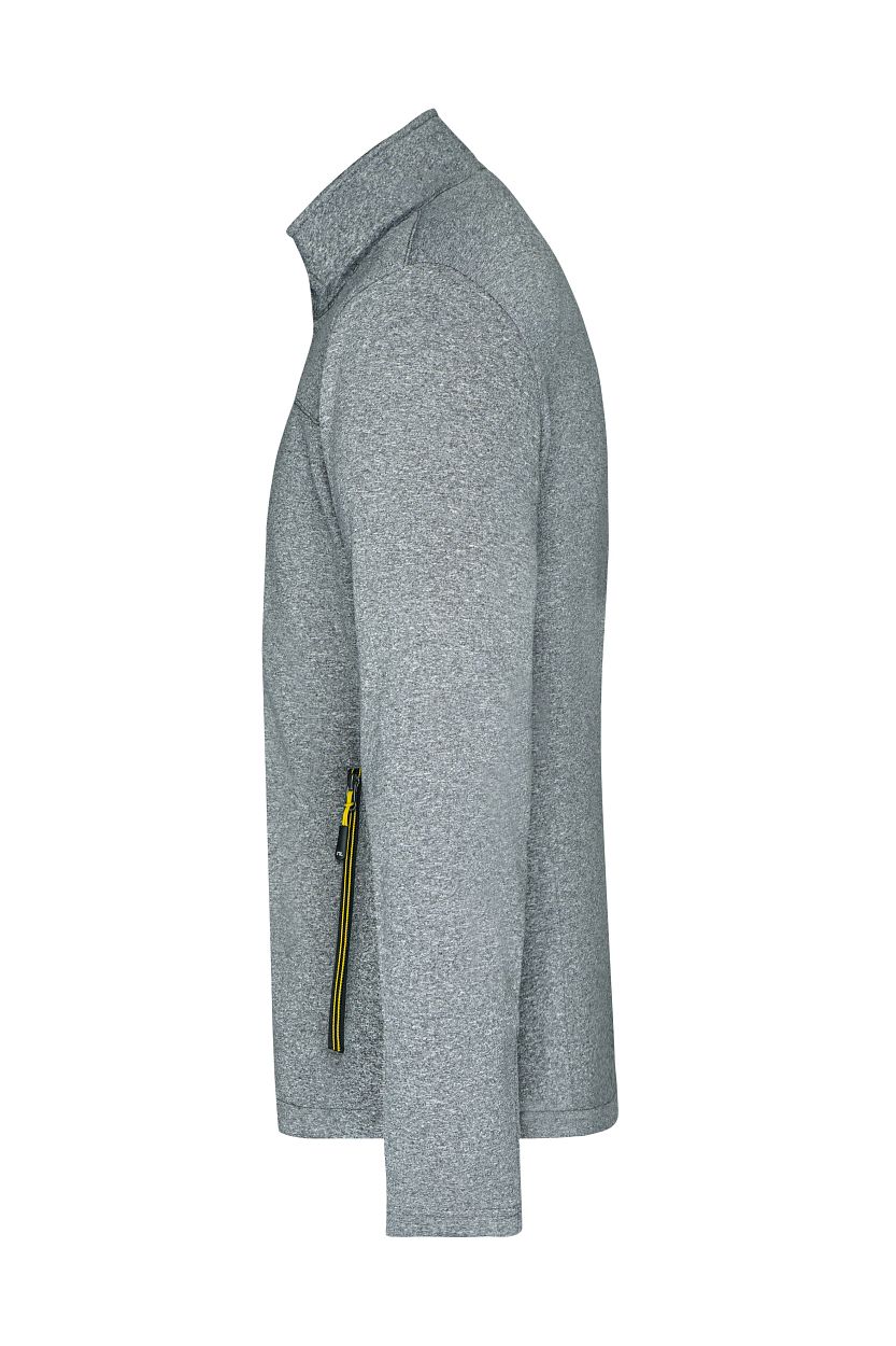 Men's Softshell Jacket "JN1148" in Dark-Melange/Yellow, Größe 3XL - Daiber