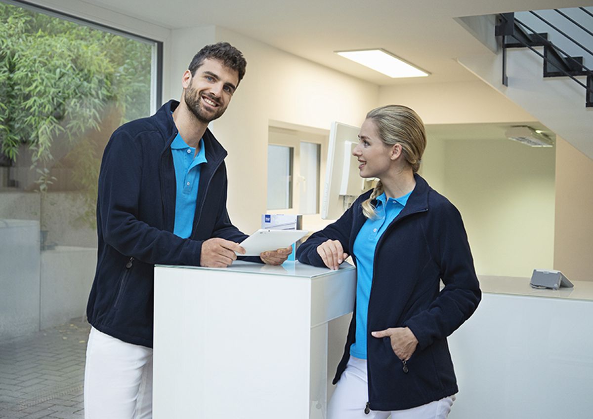Damen Workwear Fleecejacke Warm-Up Größe XS in Marine von Karlowsky