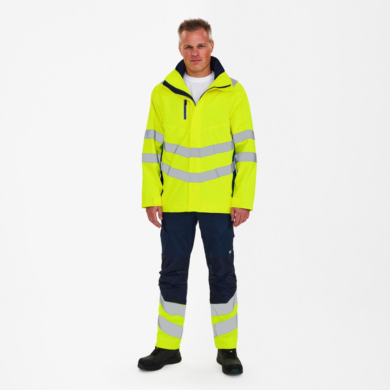 ENGEL Safety Shellparka in Gelb/Blue Ink, Größe XS