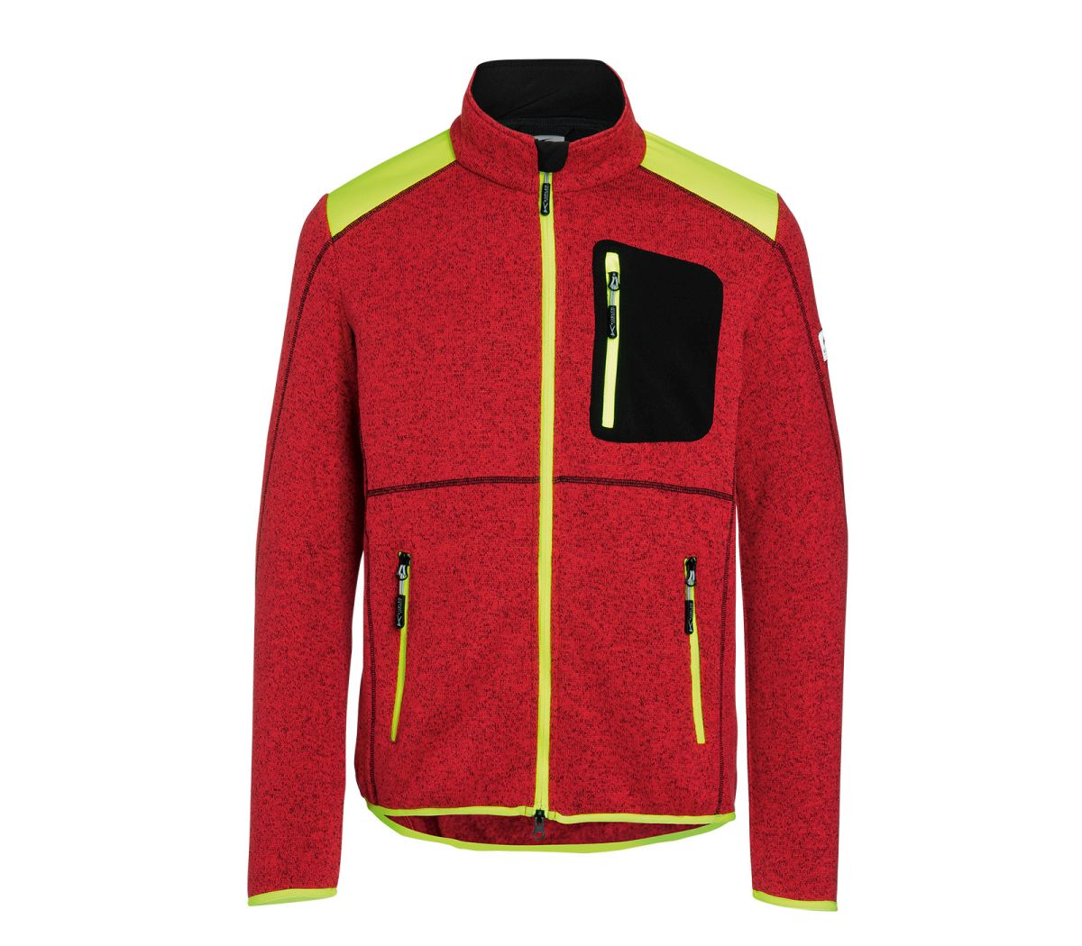 KÜBLER FOREST Strickjacke Light in Rot / Warngelb, Größe 4XL