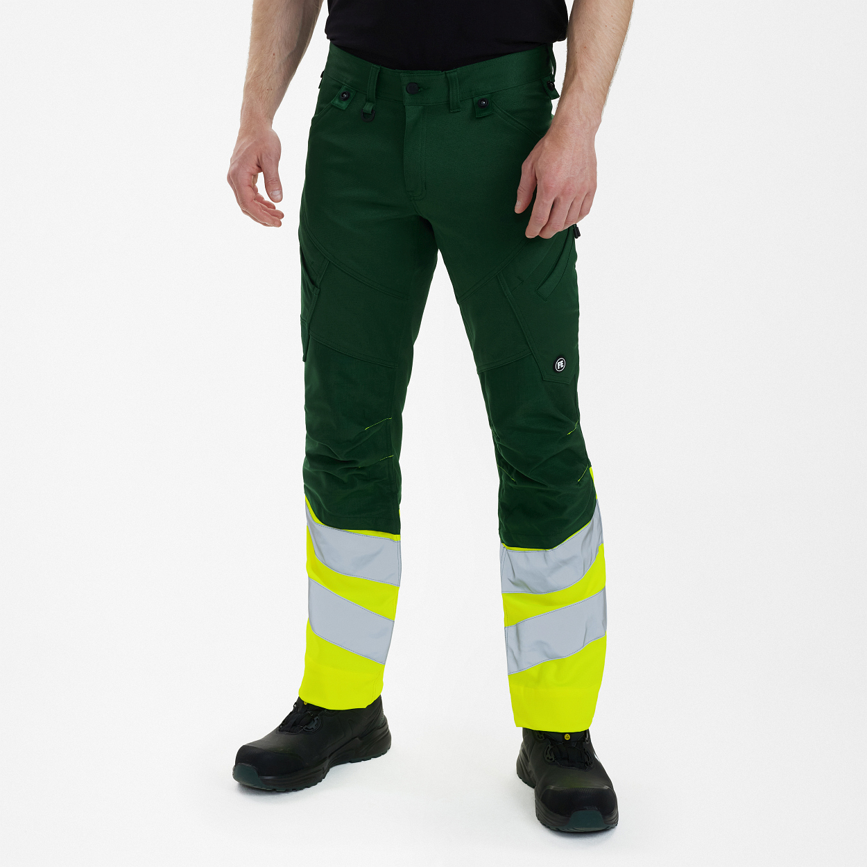 ENGEL Safety Hose in Green/Hivis yellow, Größe 26