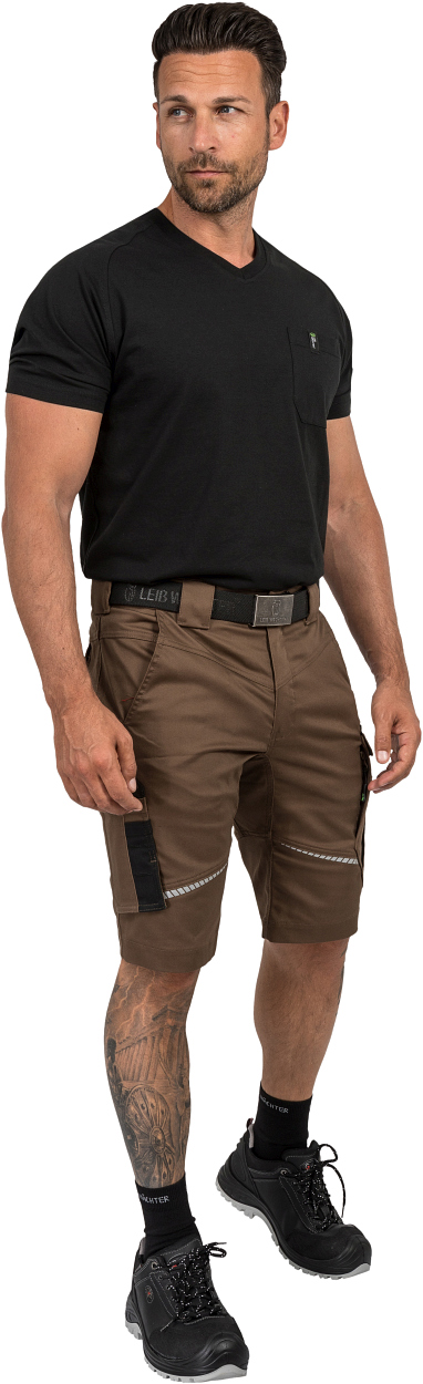 T-Shirt V-Neck Uwe FLEXT05 Flex Line in Schwarz, Gr. XS von Leibwächter