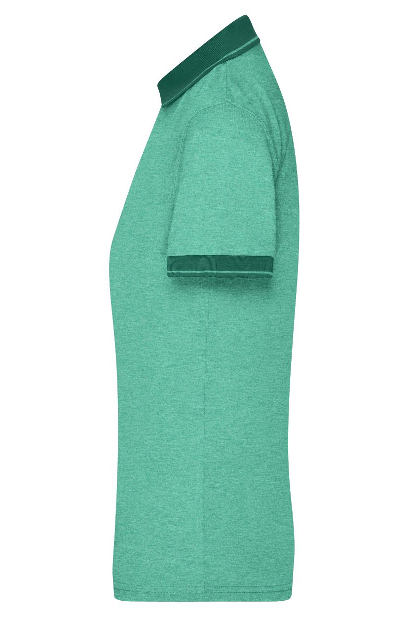 Ladies' Heather Polo "JN705" in Green-Melange/Dark-Green, Größe 2XL - Daiber