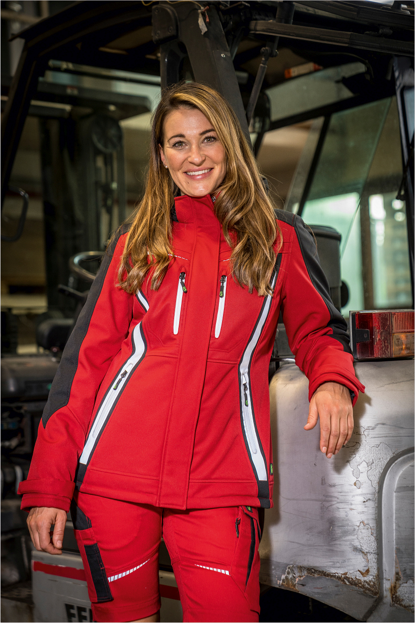 Damen Softshelljacke Flex Line Kornblau/Schwarz FLXDS, Gr. 52 von Leibwächter