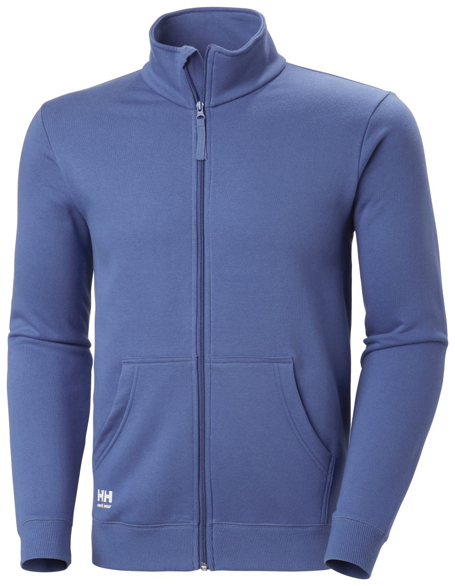 Zip Sweatshirt Classic in Stone Blue, Gr. M von Helly Hansen Workwear Zip Sweatshirt Classic in Stone Blue, Gr. M von Helly Hansen Workwear