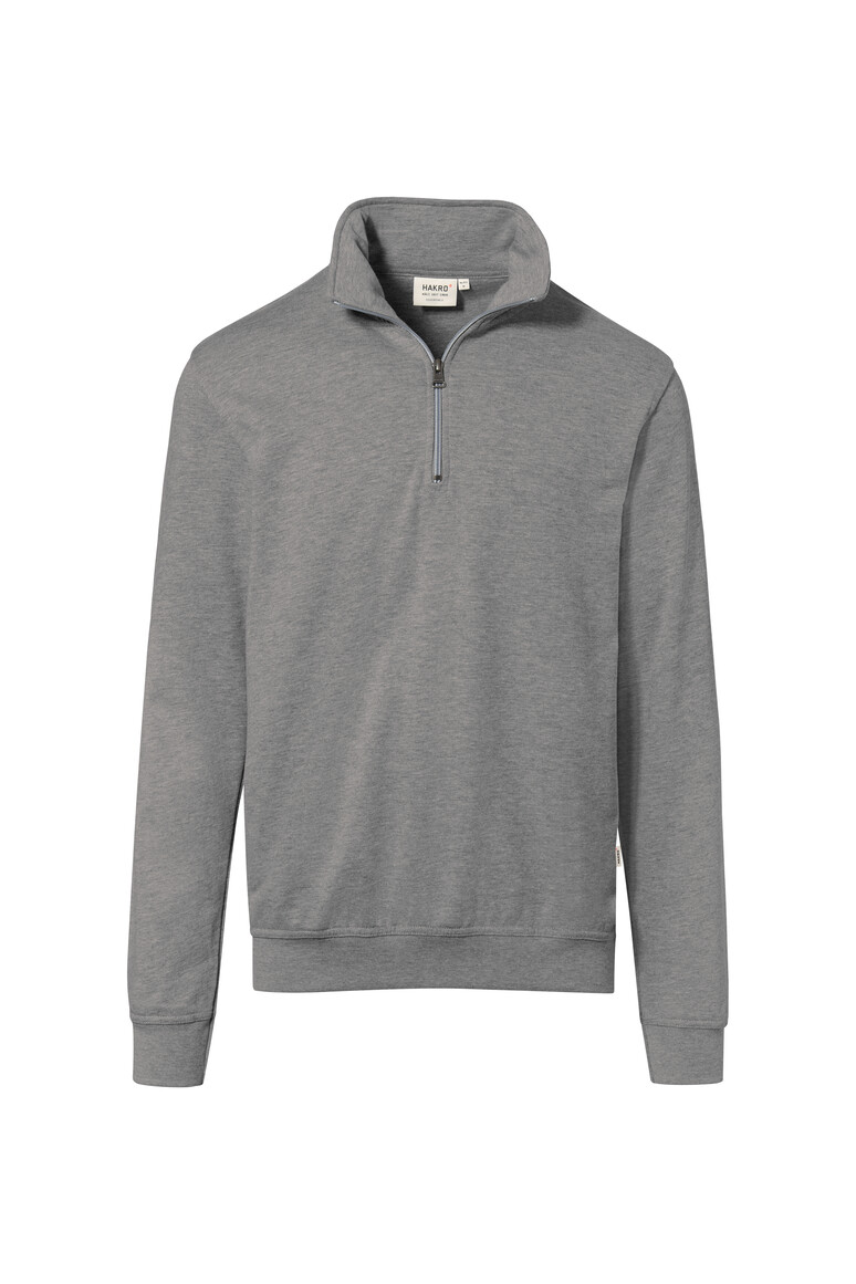 HAKRO 451 Zip-Sweatshirt Premium in Grau meliert, Größe 6XL