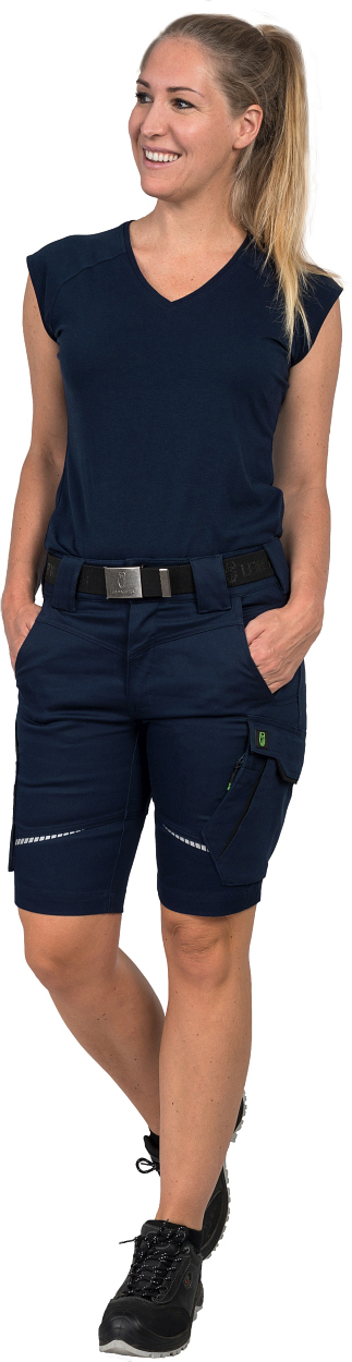 Damen T-Shirt "Lisa" Flex Line Marine FLXDT, Gr. 36 von Leibwächter Damen Shorts Flex Line Marine/Schwarz FLXDK, Gr. 52 von Leibwächter