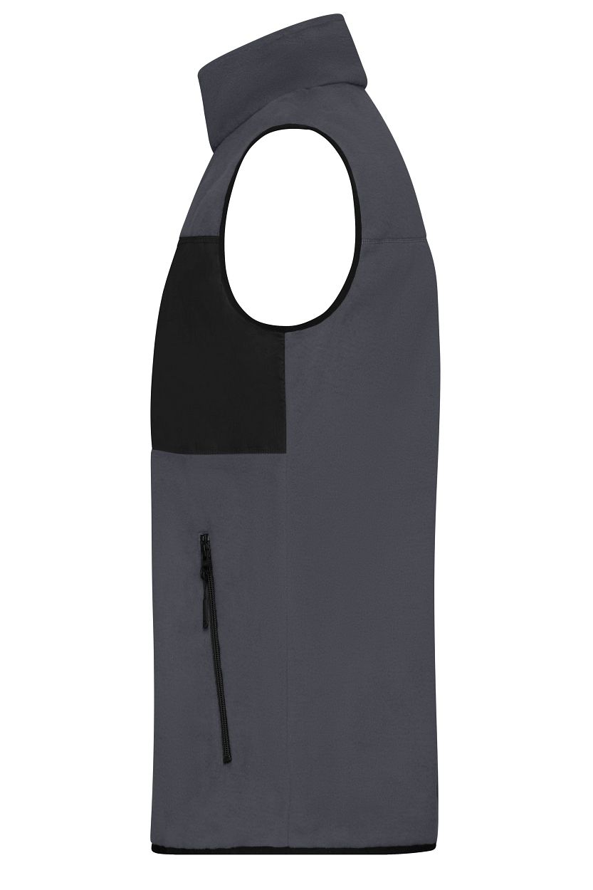 Men's Fleece Vest GRS "JN1310" in Carbon/Black, Größe 3XL - Daiber