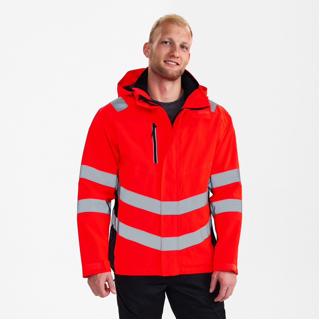 ENGEL Safety Shelljacke in Rot/Schwarz, Größe XS