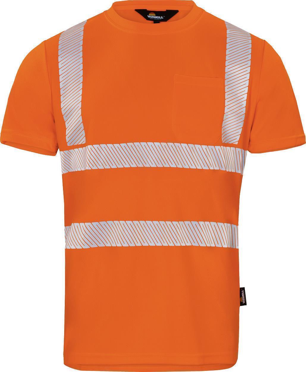 Warnschutz-T-Shirt leuchtorange in Gr. XXL von Vizwell