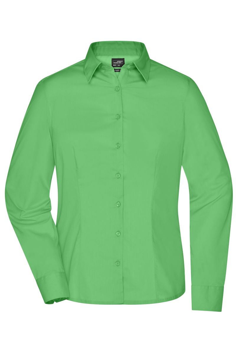 JN641 Damen Business Shirt Long-Sleeved in Lime-Green, Größe L von James & Nicholson