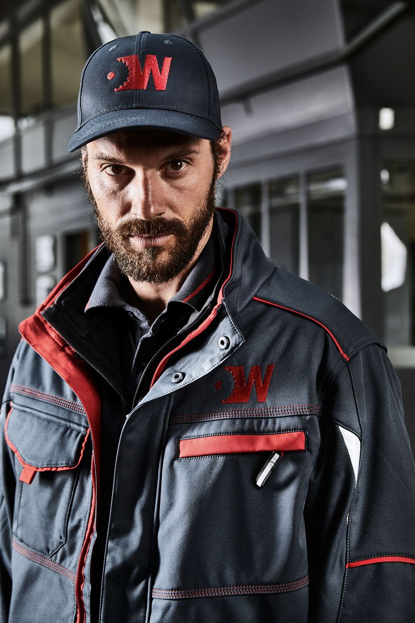 Workwear Softshell Jacket - COLOR - "JN851" in White/Royal, Größe 6XL - Daiber