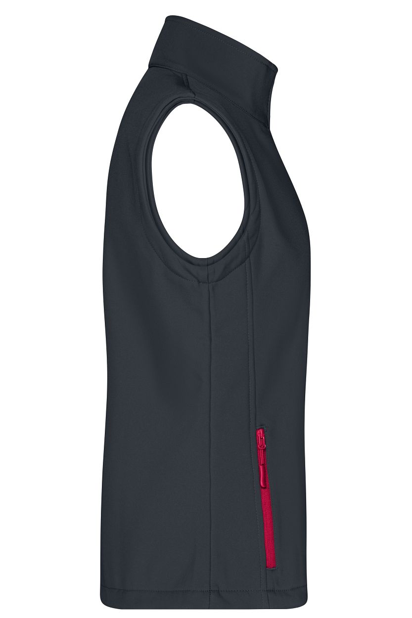 Ladies' Promo Softshell Vest "JN1127" in Iron-Grey/Red, Größe 2XL - Daiber