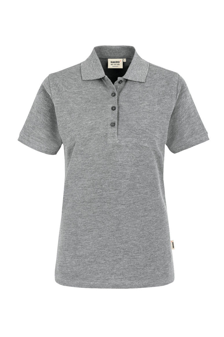 HAKRO 110 Damen Poloshirt Classic in Grau meliert, Größe 3XL